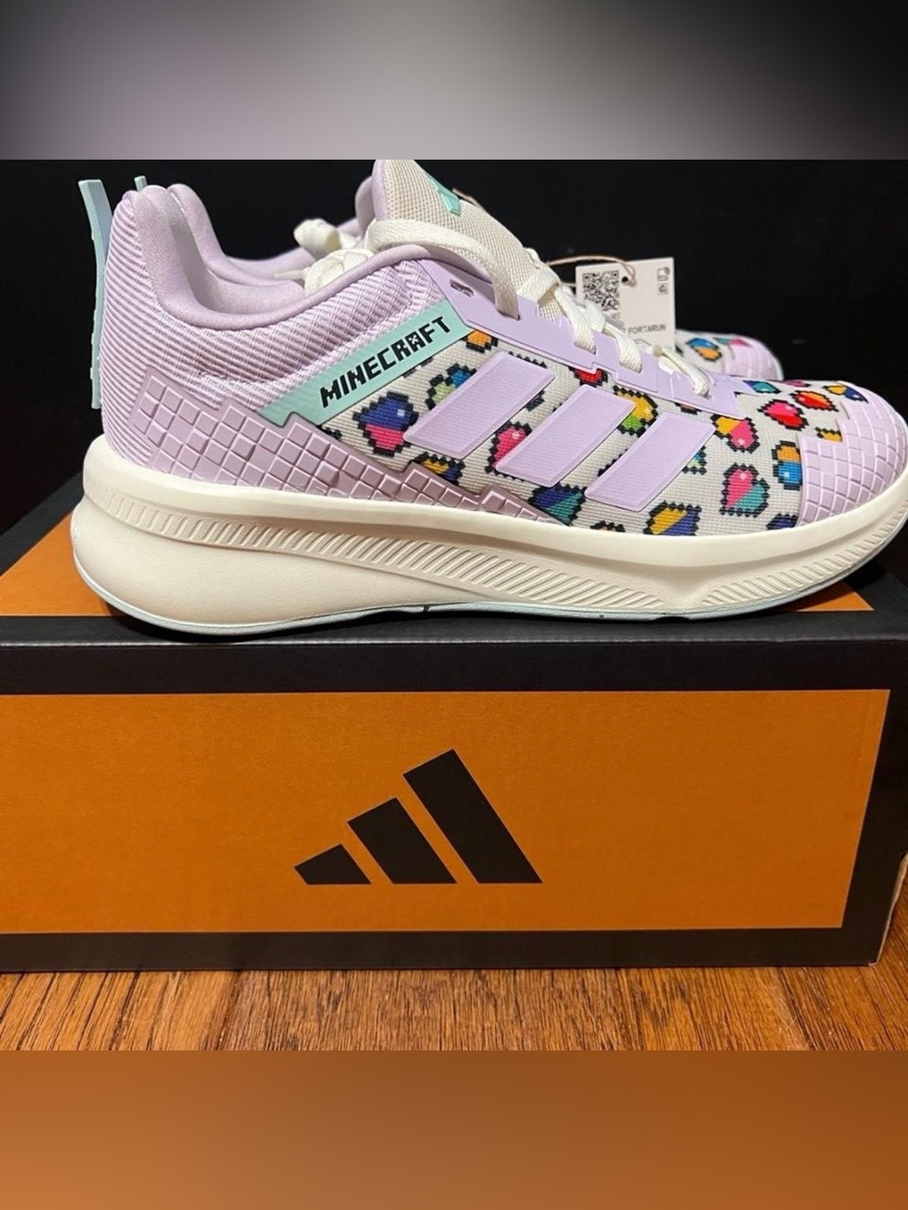 Adidas Minecraft Fortarun 4.0 shoes. Youth Size US 6 (UK 5.5) *NEW*